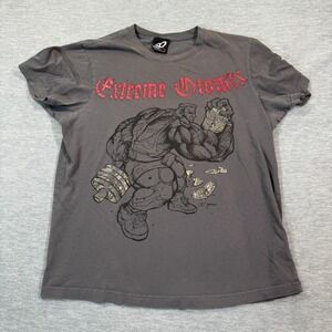 Otomix T-Shirt Men L Gray Extreme Graphic Bodybuilder USA Made Gym y2k